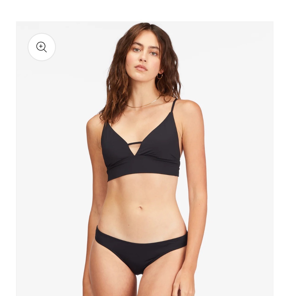 Billabong Women's Sol Searcher V Neck Cami Bikini Top Black Size XS NWT